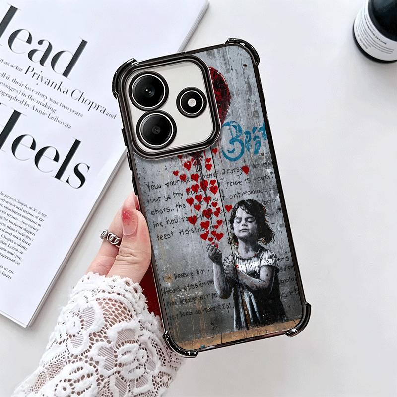 B-Banksy Художник Граффити Покрытие Чехол для Телефона Для Xiaomi Redmi Note 14 15 Pro Plus 13 12 11 11S 11T 10 9S 9 5G Противоударный Airab