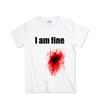Футболка с коротким рукавом из хлопка с принтом "I Am Fine", свободного кроя, модная, удобная, подходит для мужчин и женщин, осенне-зимняя, с забавным рисунком.