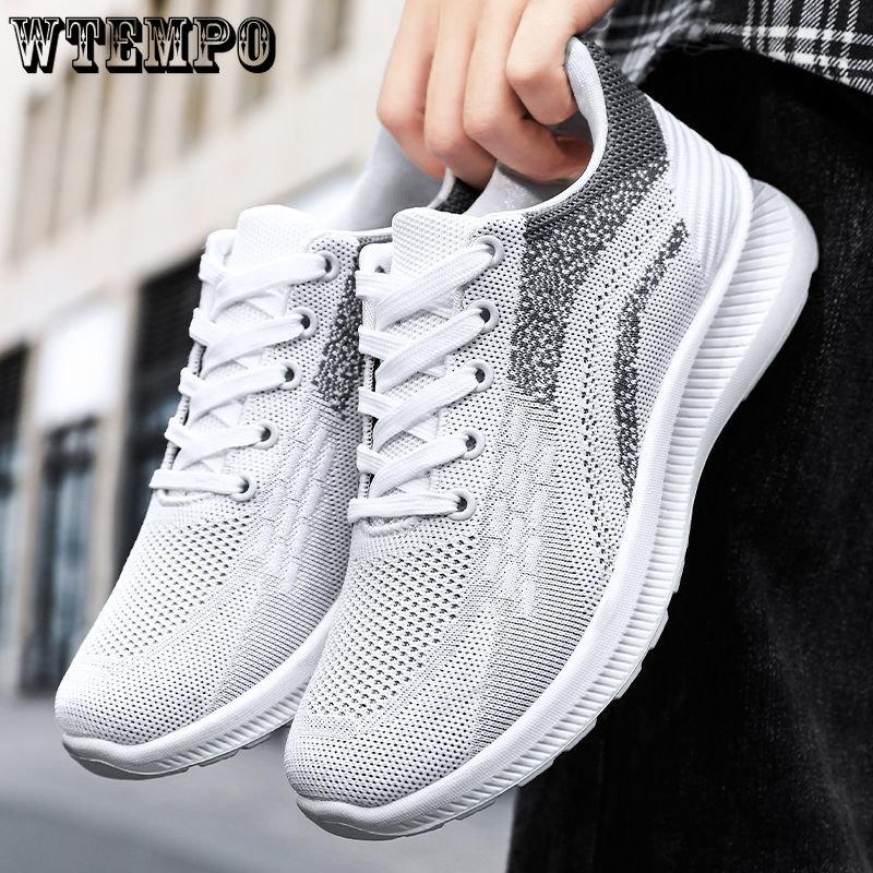 WTEMPO Летние кроссовки, мужские сетчатые легкие дышащие спортивные туфли, нескользящая повседневная обувь с мягкой подошвой, амортизирующие кроссовки