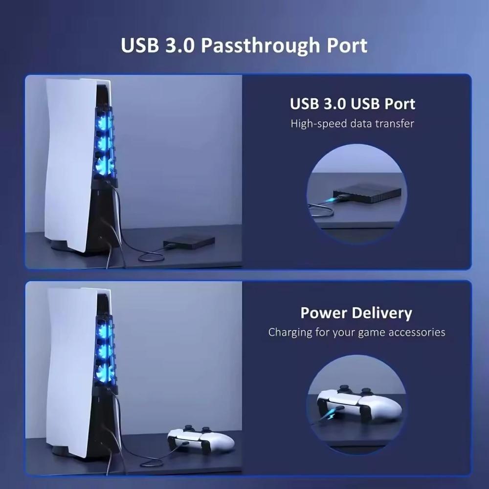 Охладитель для Sony Play Station Playstation PS5 PS 5 Цифровой Дисковый Консоль Вентилятор Охлаждения Игровые Аксессуары Вентилятор USB Настольная Игра