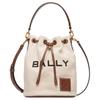 Bally Logo Detachable Adjustable Shoulder Strap Fabric Bucket Bag Medium Women Bags Natural 6310446
