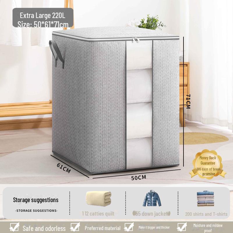 Большая вместительная сумка с застежкой-молнией и окном для хранения одежды и одеял