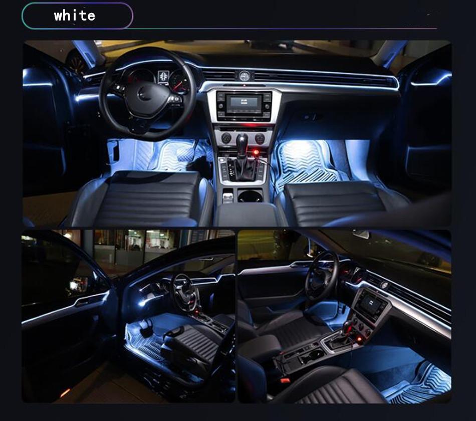 10 в 1 светодиодный атмосферный автомобильный светильник для украшения интерьера, волоконно-оптические полосы света, управление через приложение, декоративная лампа окружающего освещения 12 В