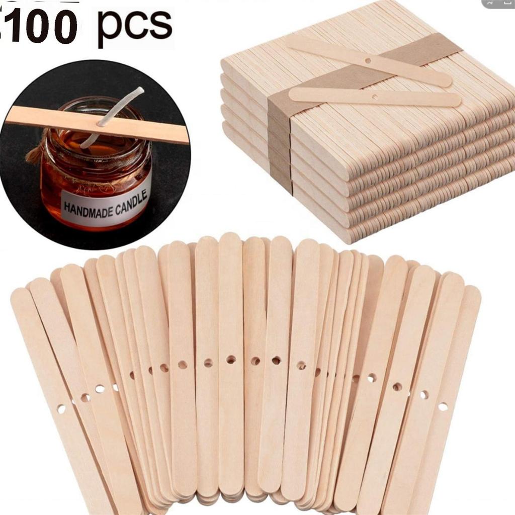 100Pcs Wooden Candle Wick Holders Candle Making Tool Colorful Wood Candle Wick Holder Environmental Candlestick Fixer Mixing Tool