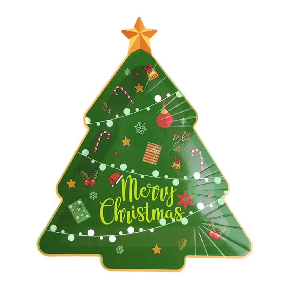 10pcs Cute Christmas Tree Paper Plates Disposable Holiday Dinnerware For Party And Cake Snacks For Celebrations And Family Gatherings