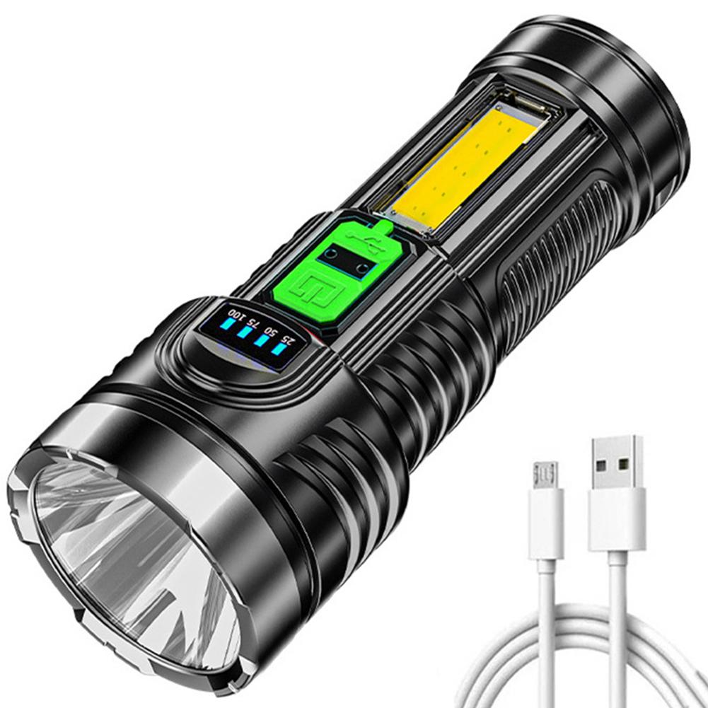 Portable Torch Lamp Lantern USB Rechargeable COB Flashlight IPX4 Waterproof 500LM Outdoor Lighting for Hiking Climbing Emergency