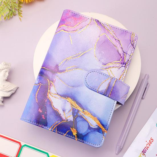 Блокнот-планировщик бюджета, полезный с наклейками и линейками, сумки на молнии, цветной органайзер формата А6 с мрамором, органайзер для денег, переплет книг для школы