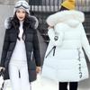 Winter Korean New Style Women's Cotton-padded Coat Women's Medium-length Slim-fitting Cotton-padded Jacket Large Fur Collar Student Cotton-padded Coat