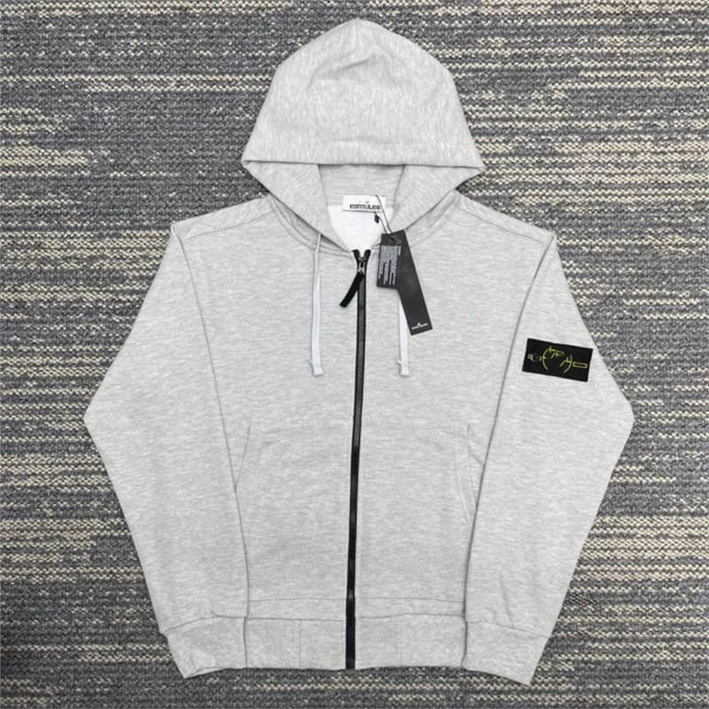 Унисекс Осенне-Зимняя Куртка-Толстовка с Капюшоном на Молнии с Нашивками