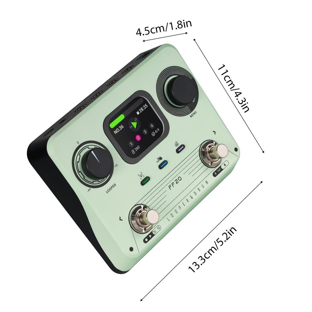 Generic Dual Pedal Controlled Drum Machine Looper Guitar Effect Pedal Stereo Recording 5 Hours 220 Rhythms Suitable for Electric Guitar Effect