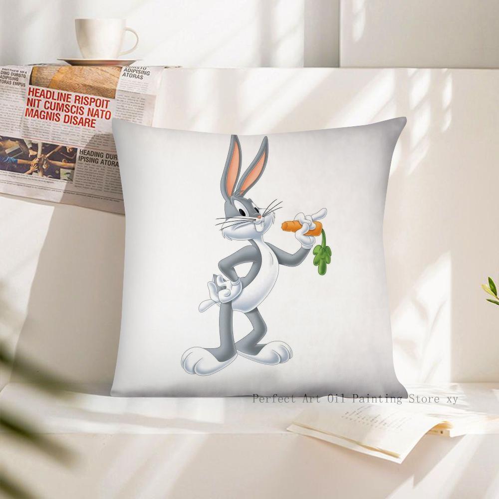 Мультяшная Наволочка с Персонажами Looney Tunes Квадратная Подушка Чехол для Подушки Декор Спальни Дивана Комнаты Повседневная Наволочка