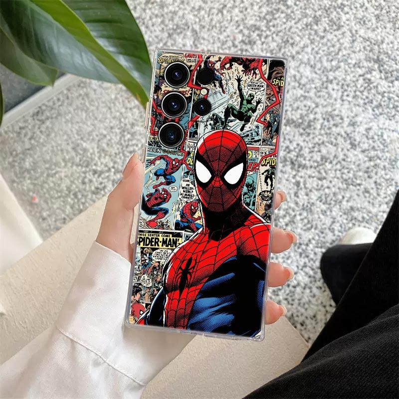 Прозрачный чехол Marvel Человек-Паук для Samsung Galaxy S26 S25 Ultra S24 S22 S26 Plus S20 S23 S21 S25 FE 5G Прозрачная накладка