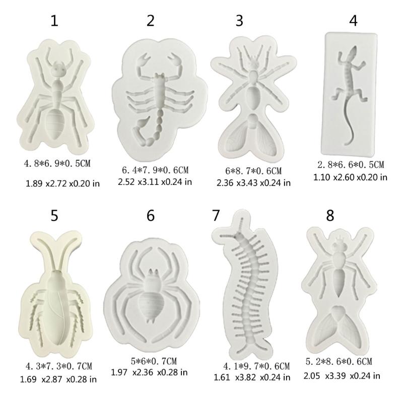 Flexible Silicone Insect Mold Set Halloween Party Supplies Crafting Tools Lightweight Reusable Ornament Mould