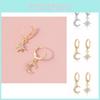 Fashionable Star Moon Stud Earrings Alloy Trendy European Style Jewelry For Women