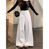 Kumikumi New Arrival White High-Waist Straight-leg Denim Female Fall Loose Drooping Pants Loose Pants Mop Pants