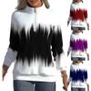 Stylish Gradient Pattern Half-Turtleneck Long-Sleeve Winter Hoodie with Zipper