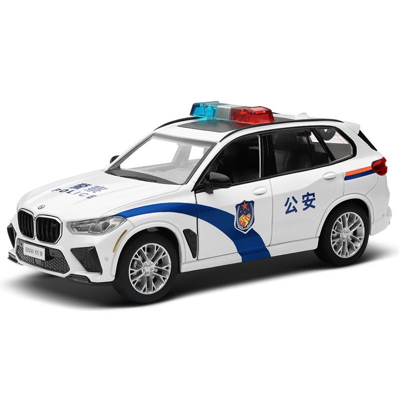 Полицейская машинка игрушечная машинка BMW X5M полицейская машинка 110 мальчик литой автомобиль звук и свет инерция подарок на день рождения