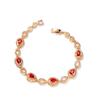 French Retro Peach Heart Bracelet Women's Light Luxury Fashion Romantic Red Heart Zircon Jewelry for Foreign Trade