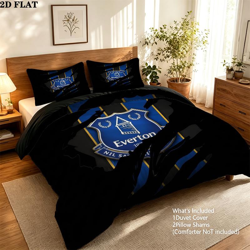 Everton Pattern Bedding Quilt Set Home Decoration Gift (1 * duvet cover + 2 * pillowcase without core)