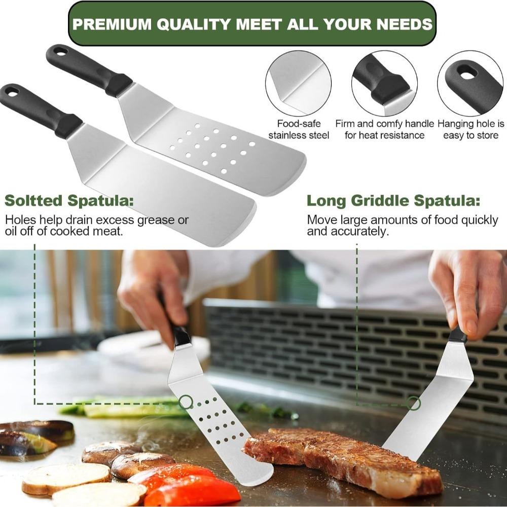 Stainless Steel Teppanyaki Scraper Non-Stick Cooking Spatula Steak Fried Shovel Outdoor BBQ
