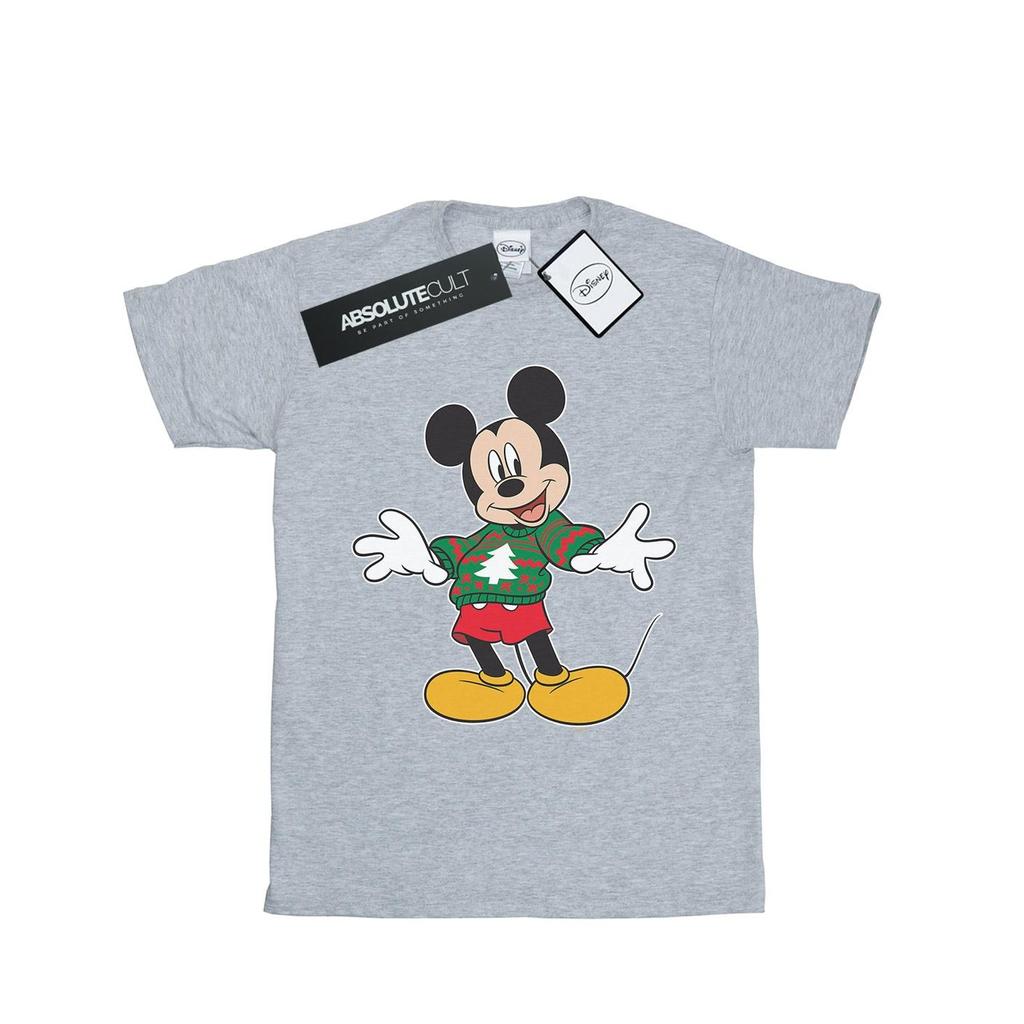 Disney Mens Mickey Mouse Christmas Jumper Stroke T-Shirt