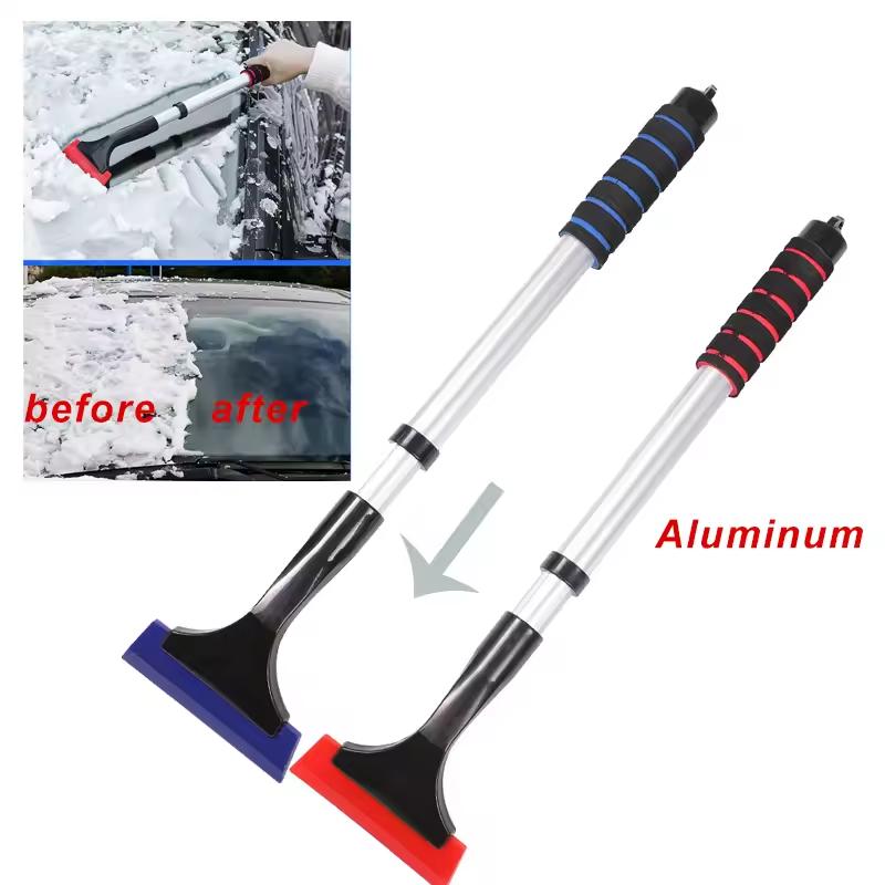 Extendable Aluminum Ice Scraper Snow Brush for Car Windshield Defrosting Snow Remove Shovel Winter Auto Cleaner Tool Accessories