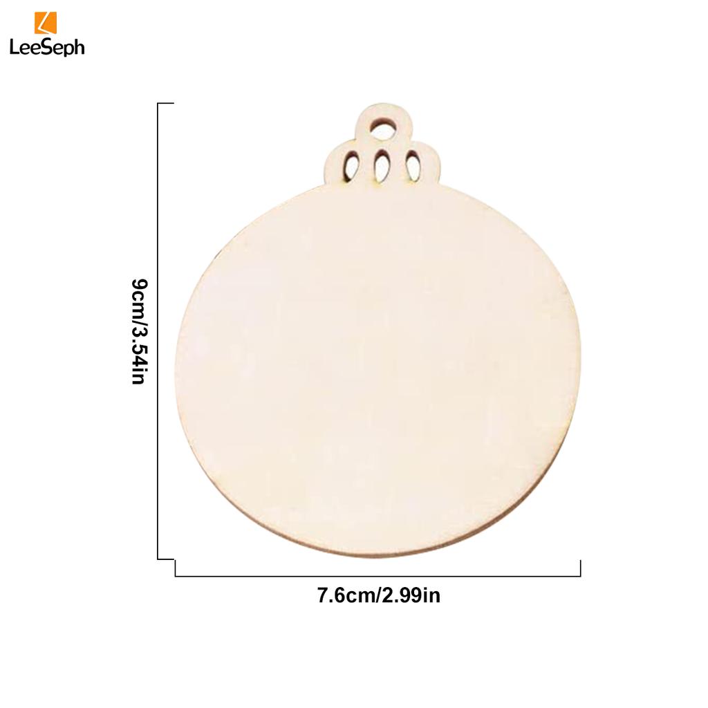 Wood Slices Set 3.5" Wooden DIY Christmas Ornaments Unfinished Predrilled Wood Circles with Twines Rope, Hanging Decorations