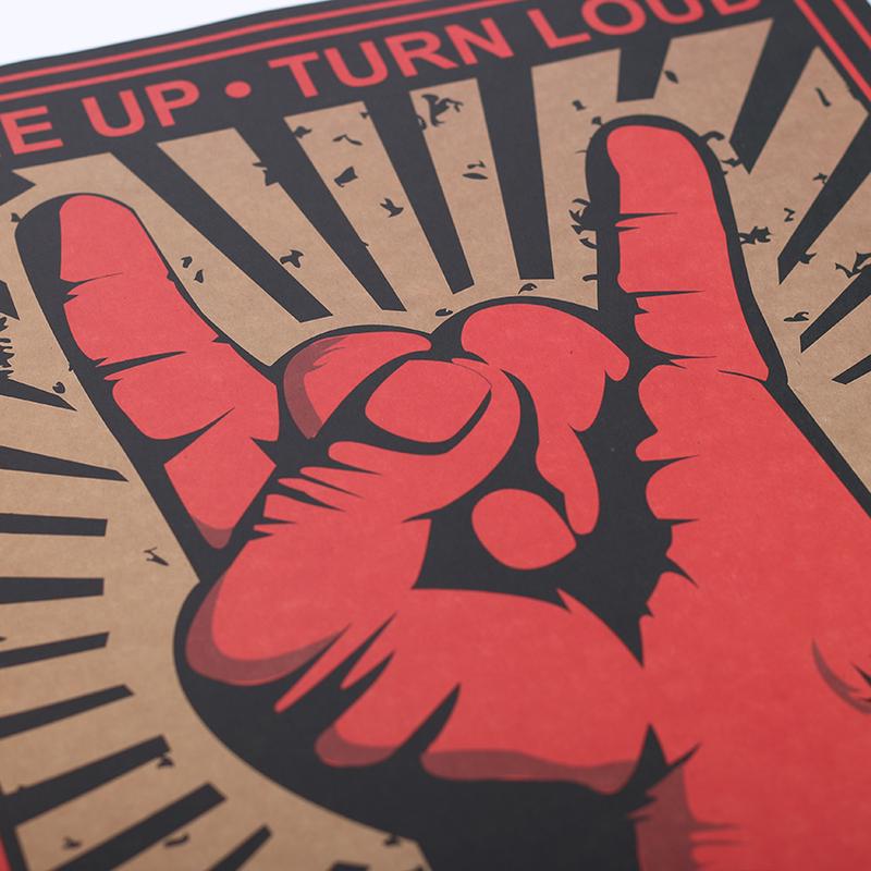 MIT Продолжить Рок-н-ролл Рок Жесты Наклейка на стену Классическая ностальгия Металл Рок Декоративные постеры