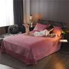 Crystal Velvet Quilted Bed Sheet Plush Queen King Size Ruffle Bedspread Thicken Quilted Flat Sheet Solid Color Bed Cover