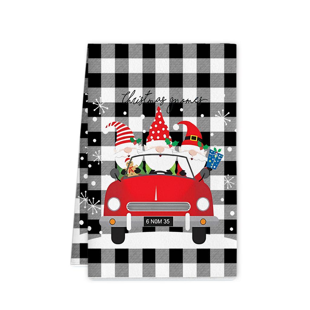 Рождественское полотенце 2025 новое трансграничное полотенце из микрофибры с принтом кухонное полотенце праздничное украшение