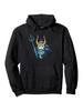 Doctoral Degree Hoodie - Black with Blue & White Doctoral Cap & Mortarboard Design