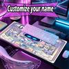 Custom Name Personalized Cosmic Bot Crew Pattern Mousepad, Laptop PC Desk Mat, Decorative Desk Mat for Home Keyboard Pad Gift