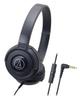 Audio-Technica ATH-S100iS BK Wired Portable On-Ear Headphones for Smartphones, Street Monitoring, Black