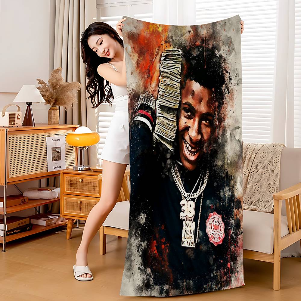 YoungBoy Never Broke Again Пляжное полотенце Цветные банные полотенца для девочки Быстросохнущие Индивидуальное Без песка Пляж Йога Спа Тренажерный зал Бассейн