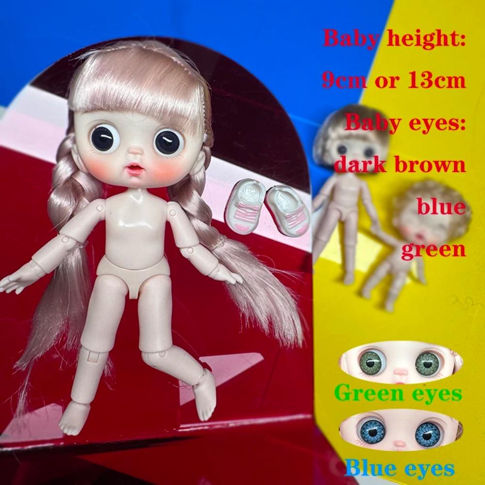 Милая Мини кукла BJD Девочка Мальчик Лысая голова Ob11 1/12 Голая DIY Игрушки Ручной работы Куклы Полное тело Зеленые Синие глаза Арт Кукла Аксессуары Искусство