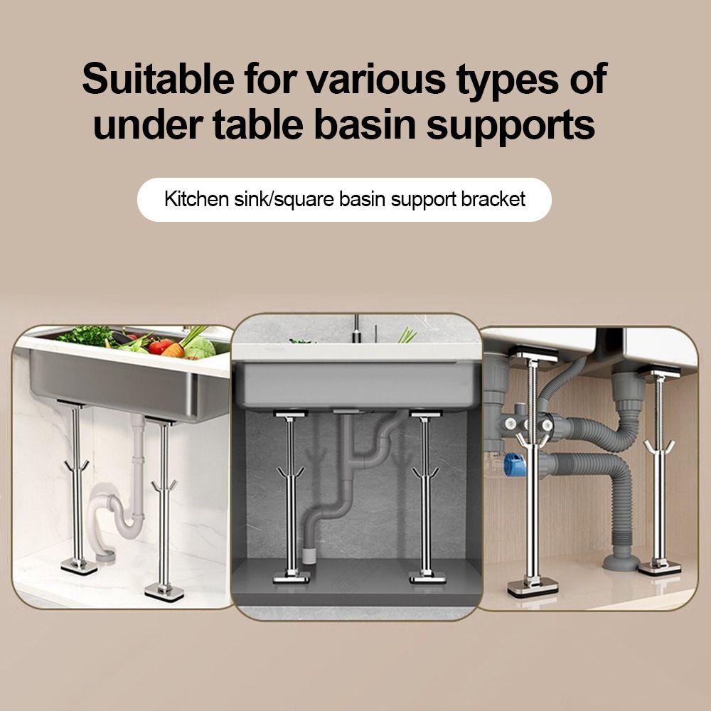 Stainless Steel Undermount Sink Supports Adjustable Bottom Installation Support Home Kitchen