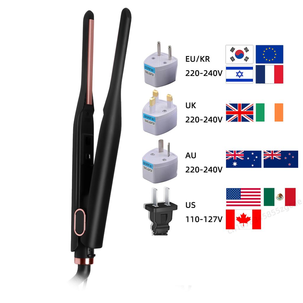 Маленький утюжок для коротких волос, утюжок-карандаш, мини-выпрямитель для волос, крошечный утюжок для выпрямления волос, керамический выпрямитель для бороды