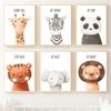 Children's Room Cartoon Animals Elephant Lion Tiger Posters Print Pictures Nursery Wall Art Canvas Painting Baby Bedroom Decor