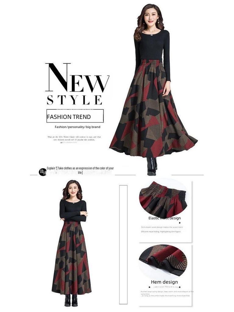 066 Юбка макси с высокой талией и цветочным принтом А-силуэта с разрезом для женщин