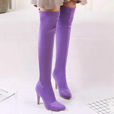 Мода 2025 новая мода Осень/Зима Супер Высокий Каблук Шпилька Шнуровка Супер Длинные Матовые Женские Сапоги Ботфорты Выше Колена