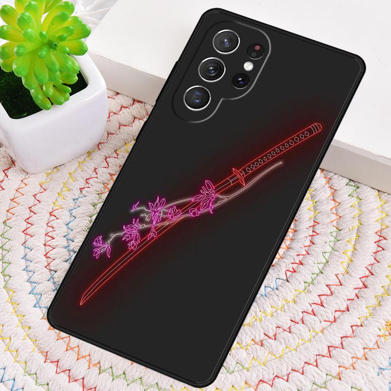 Японский Самурайский Катана Силиконовый Чехол Для Телефона Для Samsung Galaxy note 10 pro S26 S25 S24 S23 S22 S21 Plus S25Ultra Capa Чехол