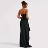 Summer Women Dress Strapless Sleeveless Backless Pleated Sexy Slim Irregular High Waisted Elegant Party Evening Dresses
