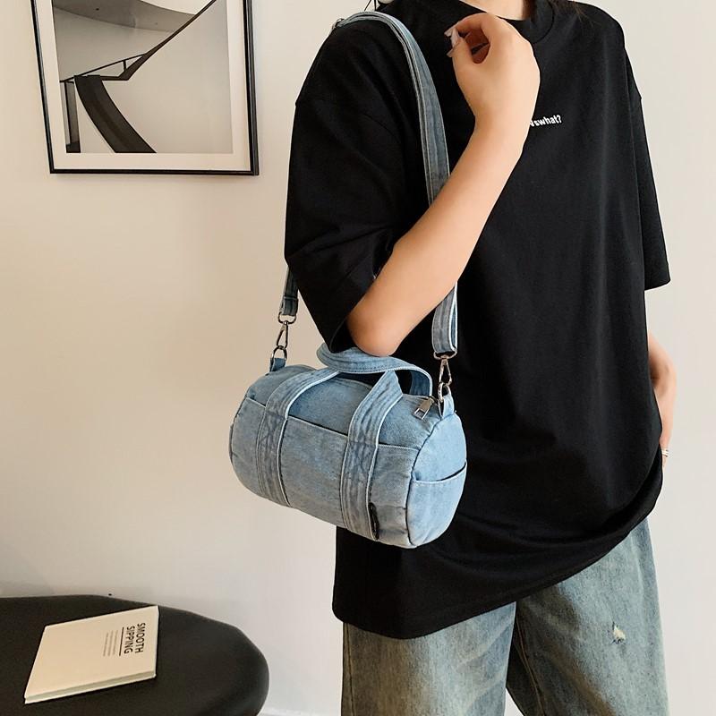 Джинсовая сумка Женская сумка через плечо Сумка для мамы Большая вместимость Сумка кроссбоди