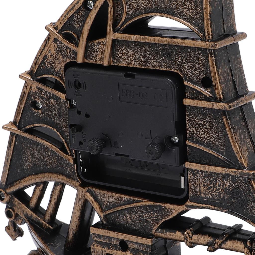 Фигурка парусника Часы Антикварные Декоративные Легкие в уходе Фигурка лодки Часы для дома