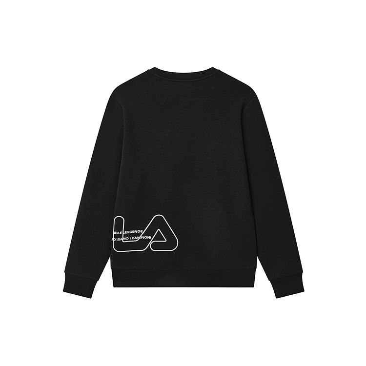 Fila Сплошной цвет с круглым вырезом, спортивный вязаный пуловер, мужская толстовка, черный F11M319202F-BK