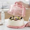 8-дюймовая прозрачная круглая коробка для хранения свежих продуктов, портативная пластиковая коробка для торта, удобная для переноски и подходящая для дней рождения