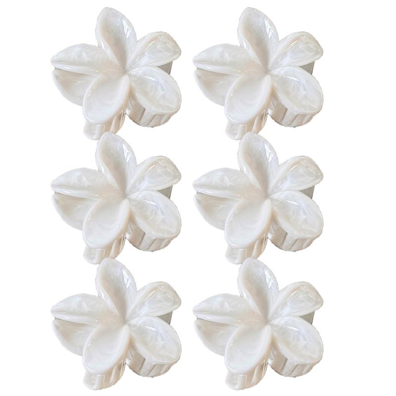 Gradient Frangipani Hair Clip Female Versatile Sweet Resort Fairy Shark Clip Vintage Hair Accessories