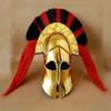Original Brass Greek Corinthian Helmet With Red 7 Black Plume Knight Costume SCA