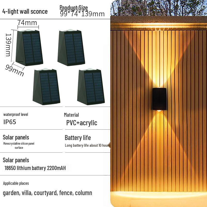 Qicheng Waterproof Solar Wall Washer Light for Outdoor Courtyard, Fence, Villa, and Garden Decoration
