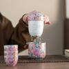 Palace style enamel color outdoor portable travel tea set ceramic express cup business company high-end gift set